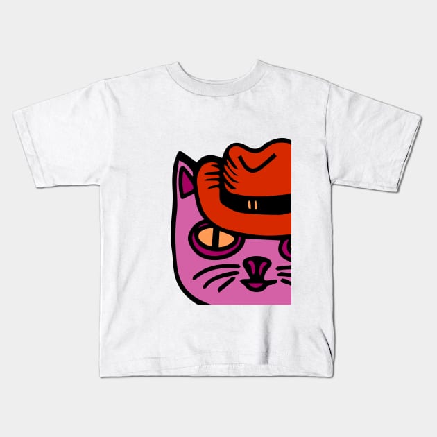 Cat in new lesbian pride colors Kids T-Shirt by teesdottop